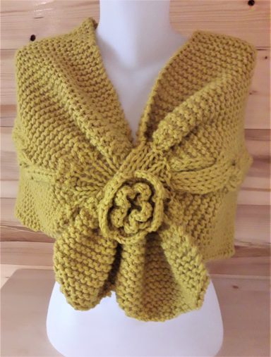 Couvre épaule pur laine moutarde